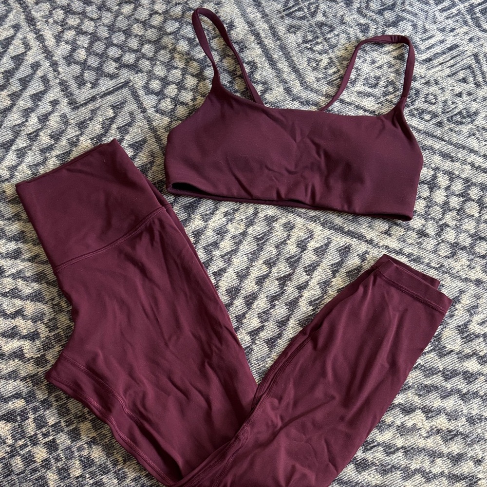 Lululemon Athletica burgundy align set
